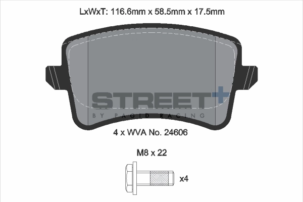 Kit de plaquettes de frein, frein à disque PAGID Racing T8083SP2001