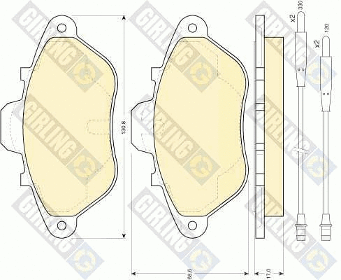 Kit de plaquettes de frein, frein à disque GIRLING 6109843