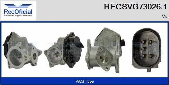 Vanne EGR RECOFICIAL RECSVG73026.1