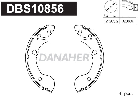 Jeu de mâchoires de frein DANAHER DBS10856