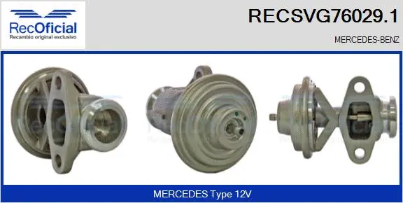Vanne EGR RECOFICIAL RECSVG76029.1