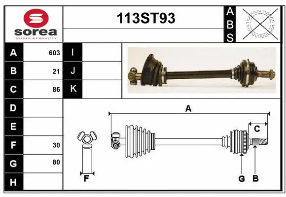 Arbre de transmission STARTCAR 113ST93