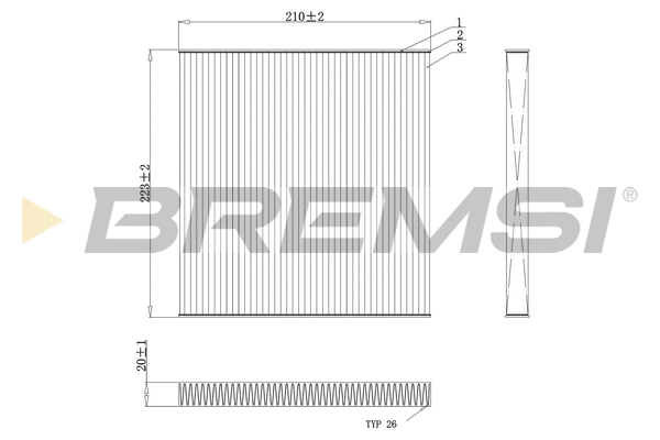 Filtre, air de l'habitacle BREMSI FC0445A