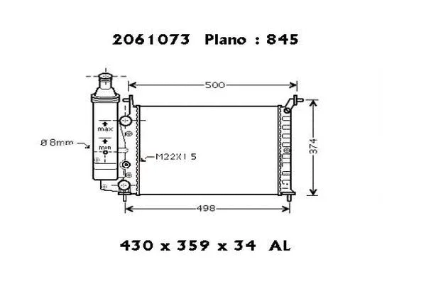 Radiateur, refroidissement du moteur ORDONEZ 2061073