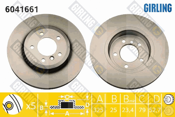 Disque de frein GIRLING 6041661