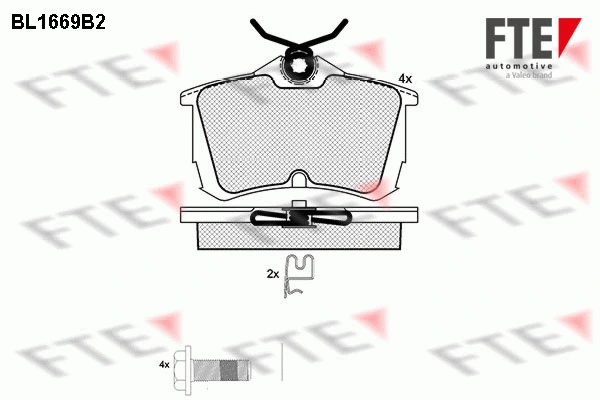 Kit de plaquettes de frein, frein à disque FTE 9010284