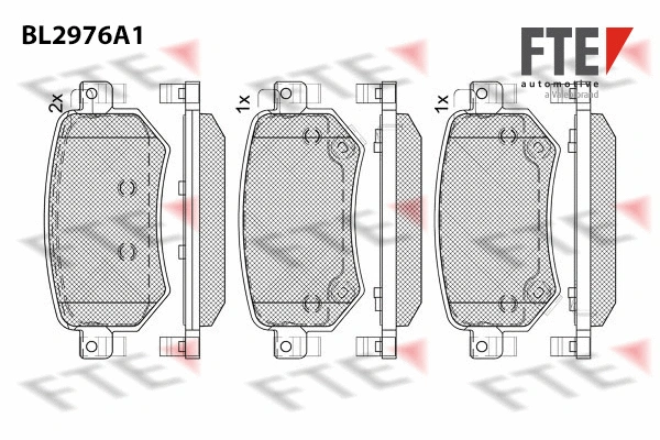 Kit de plaquettes de frein, frein à disque FTE 9011222