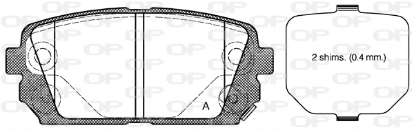 Kit de plaquettes de frein, frein à disque OPEN PARTS BPA1303.02