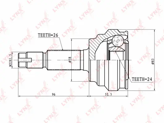Jeu de joints, arbre de transmission LYNXAUTO CO-7516