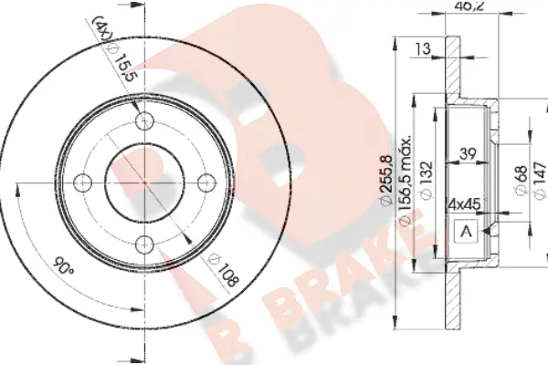 Disque de frein R BRAKE 78RBD23632