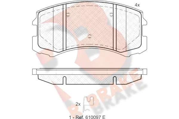 Kit de plaquettes de frein, frein à disque R BRAKE RB1618