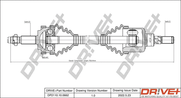 Arbre de transmission Dr!ve+ DP2110.10.0662