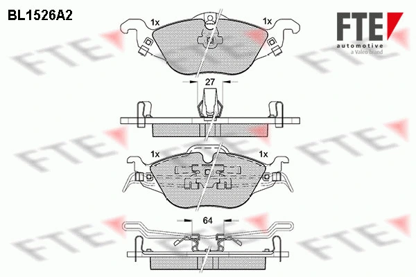 Kit de plaquettes de frein, frein à disque FTE 9010233