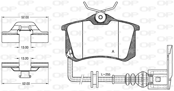 Kit de plaquettes de frein, frein à disque OPEN PARTS BPA0263.41
