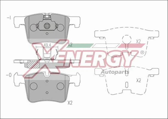 Kit de plaquettes de frein, frein à disque AP XENERGY X41234