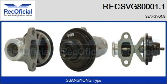 Vanne EGR RECOFICIAL RECSVG80001.1