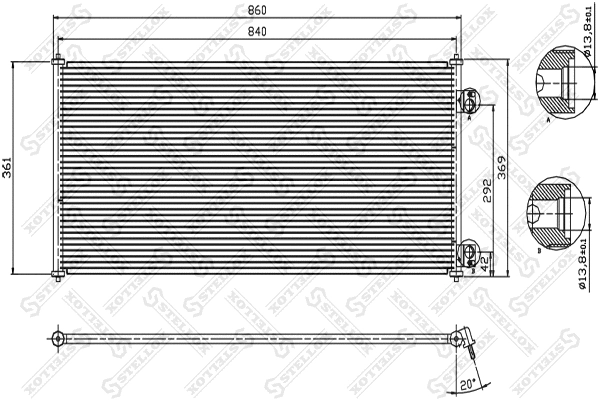 Condenseur, climatisation STELLOX 10-45339-SX