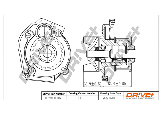 Pompe à eau, refroidissement du moteur Dr!ve+ DP2310.10.004