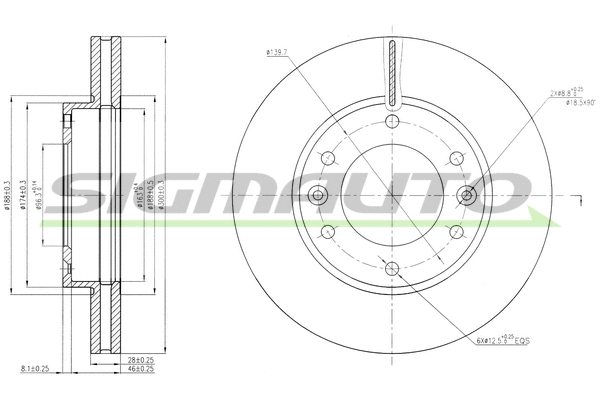 Disque de frein SIGMAUTO DBB612V