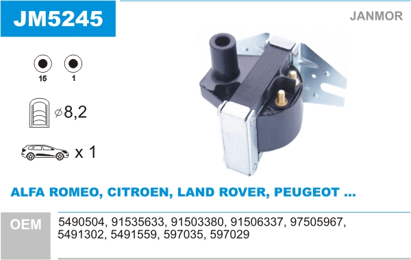 Bobine d'allumage JANMOR JM5245