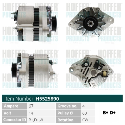 Alternateur HOFFER H5525890