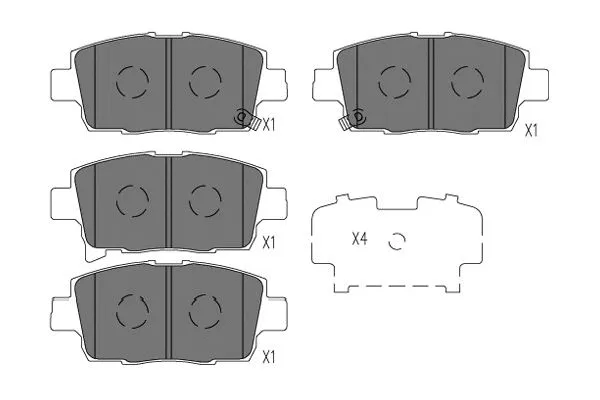 Kit de plaquettes de frein, frein à disque KAVO PARTS KBP-9134