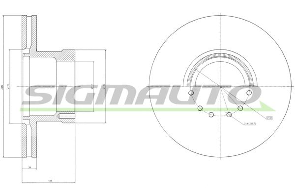 Disque de frein SIGMAUTO DB0255V