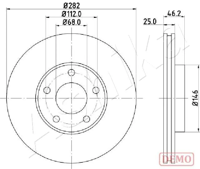 Disque de frein ASHIKA 60-00-0955C