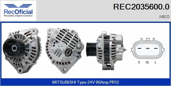 Alternateur RECOFICIAL REC2035600.0