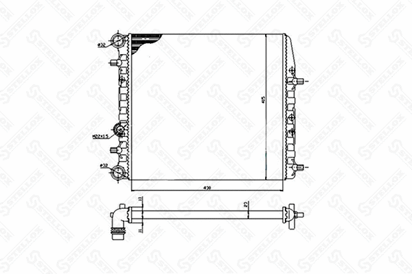 Radiateur, refroidissement du moteur STELLOX 10-26241-SX