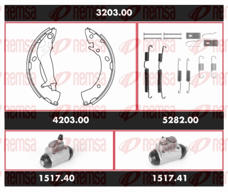 Kit de freins, freins à tambours REMSA 3203.00