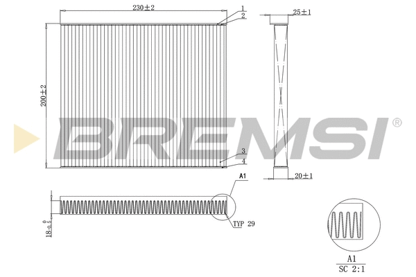 Filtre, air de l'habitacle BREMSI FC0079C