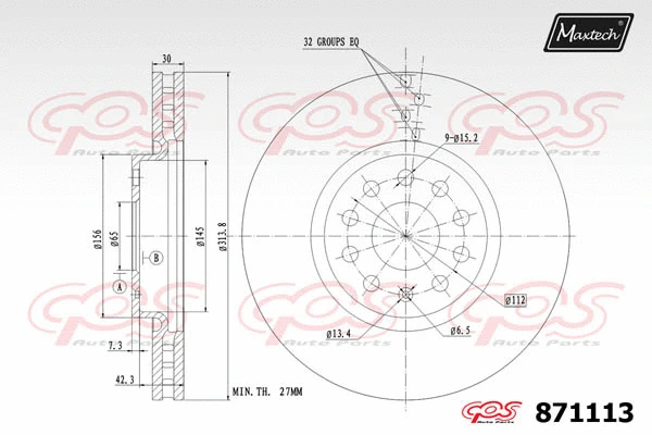 Disque de frein MAXTECH 871113