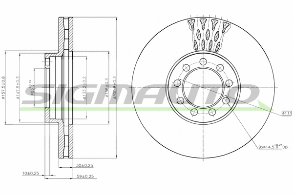 Disque de frein SIGMAUTO DB0329V