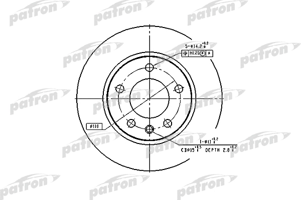 Disque de frein PATRON PBD1614