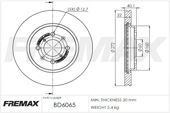Disque de frein FREMAX BD-6065