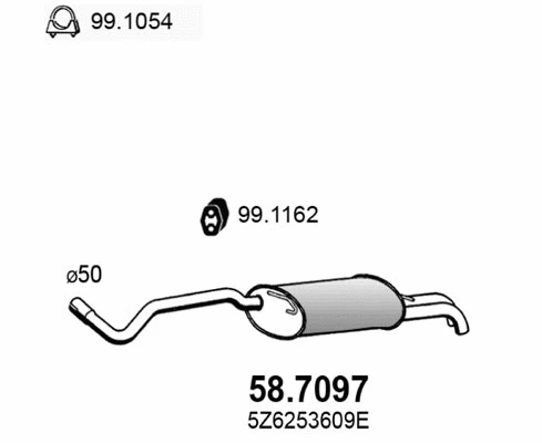 Silencieux arrière ASSO 58.7097