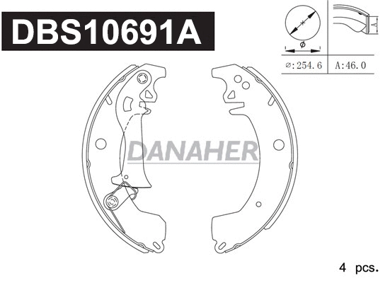 Jeu de mâchoires de frein DANAHER DBS10691A
