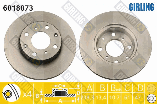 Disque de frein GIRLING 6018073
