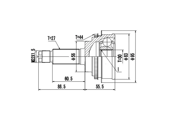 Jeu de joints, arbre de transmission DYNAMATRIX DCV856026