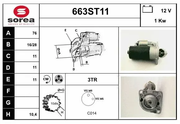 Démarreur STARTCAR 663ST11