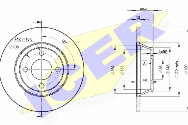 Disque de frein ICER 78BD8014-2