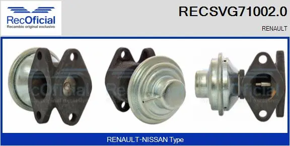 Vanne EGR RECOFICIAL RECSVG71002.0