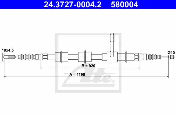 Tirette à câble, frein de stationnement ATE-APAC 24.3727-0004.2