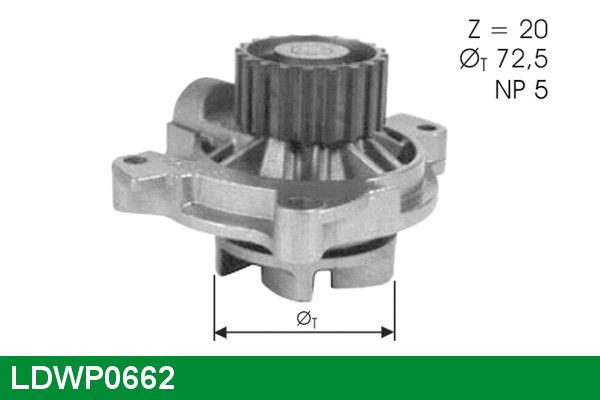 Pompe à eau, refroidissement du moteur LUCAS LDWP0662