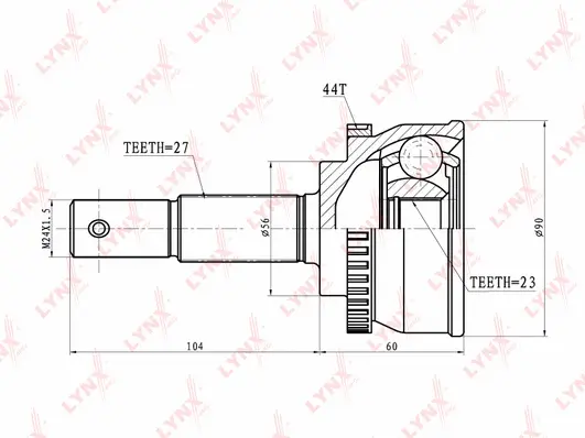 Jeu de joints, arbre de transmission LYNXAUTO CO-5763A