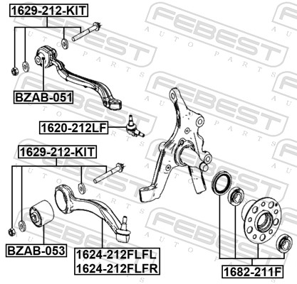 Bras de liaison, suspension de roue FEBEST 1624-212FLFL