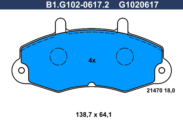Kit de plaquettes de frein, frein à disque GALFER B1.G102-0617.2