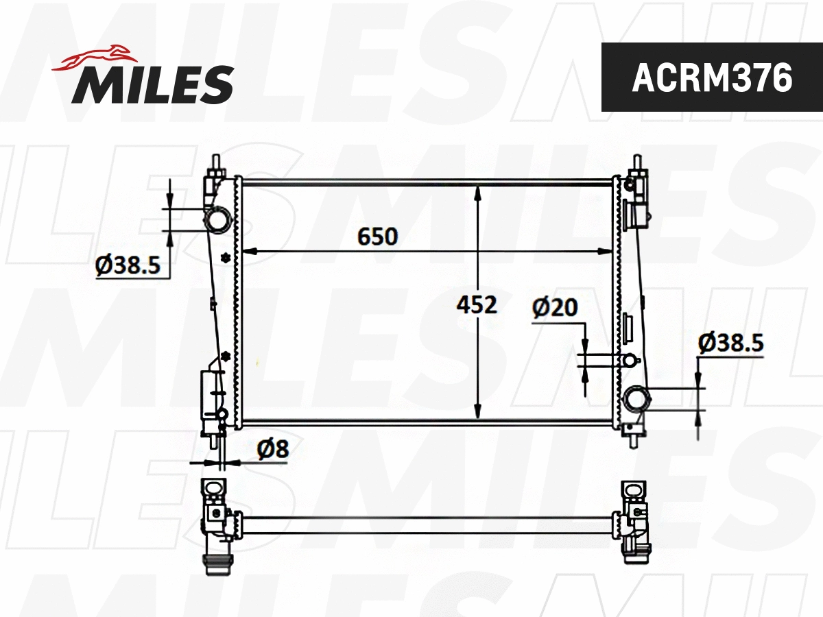 Radiateur, refroidissement du moteur MILES ACRM376