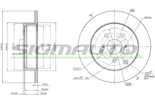 Disque de frein SIGMAUTO DBB881S